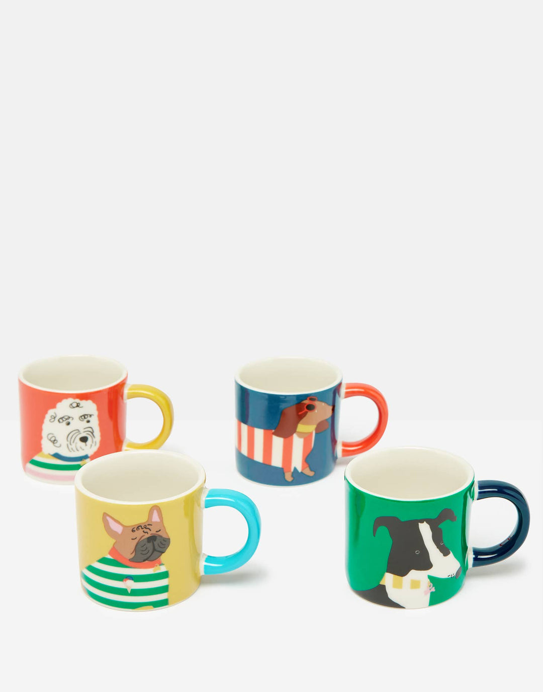 JOULES BRIGHTSIDE DOG ESPRESSO CUPPERS SET OF 4