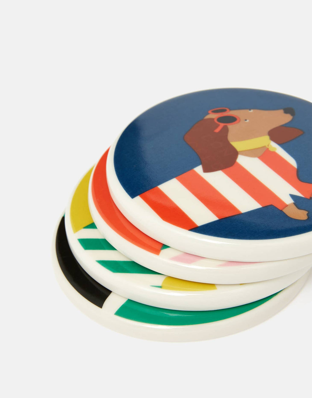 JOULES BRIGHTSIDE CONVERSATIONAL COASTERS SET OF 4
