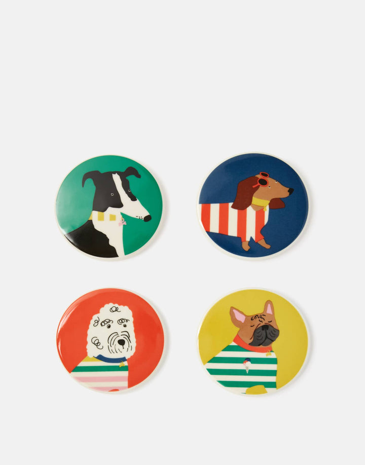 JOULES BRIGHTSIDE CONVERSATIONAL COASTERS SET OF 4