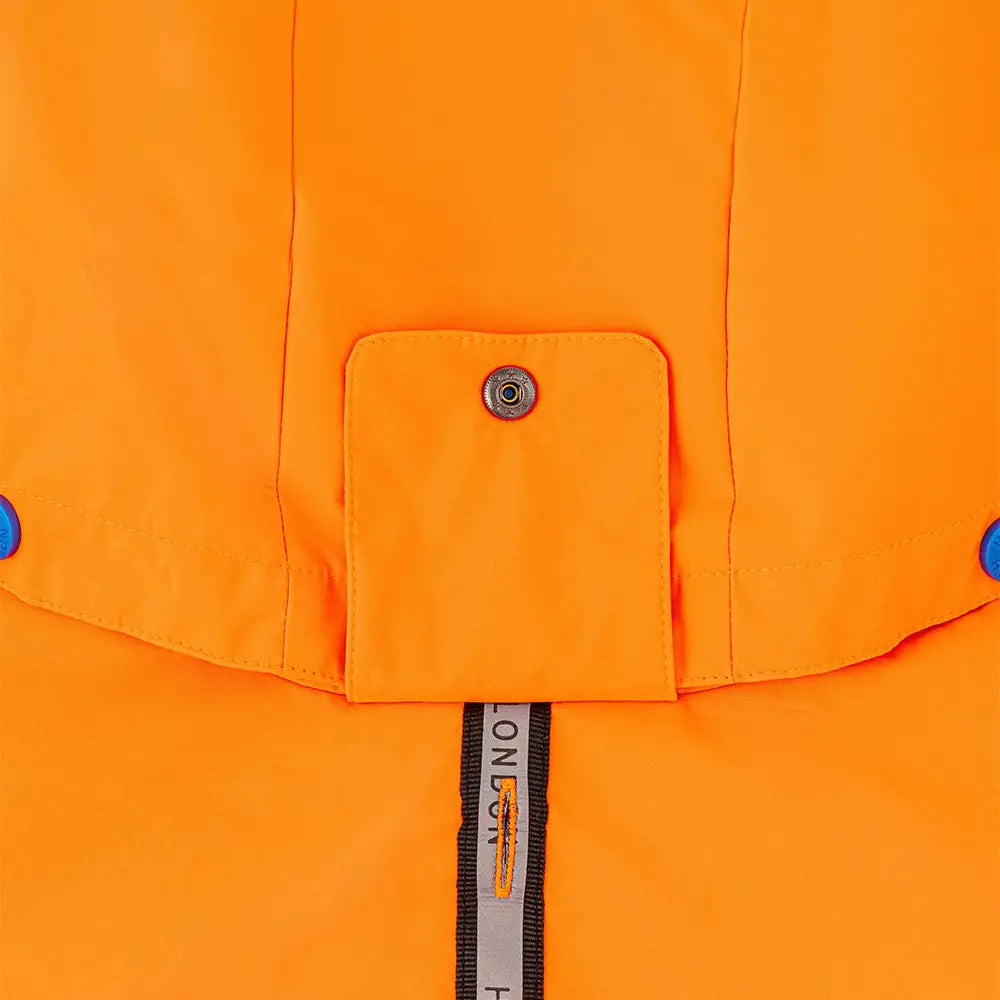 Reflective Hooded Dog Overalls - Neon Orange
