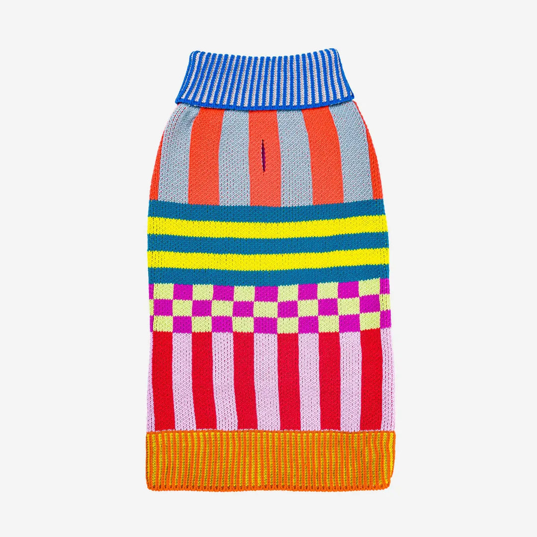 Rainbow Pattern Patch Dog Sweater