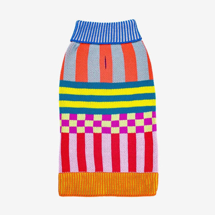 Rainbow Pattern Patch Dog Sweater