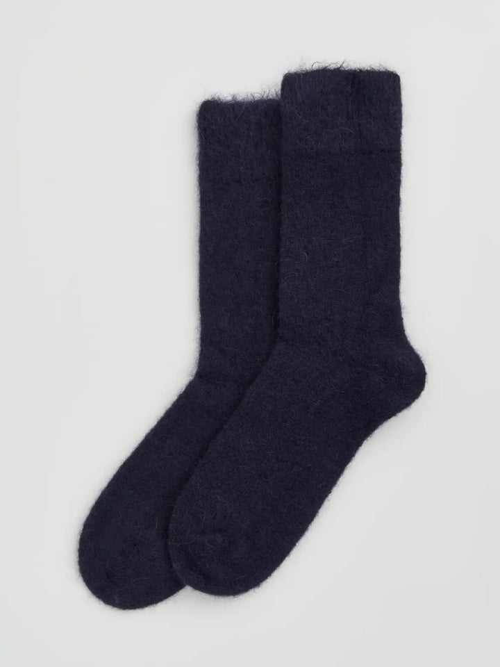 Inky Blue Ultra Soft Alpaca Socks