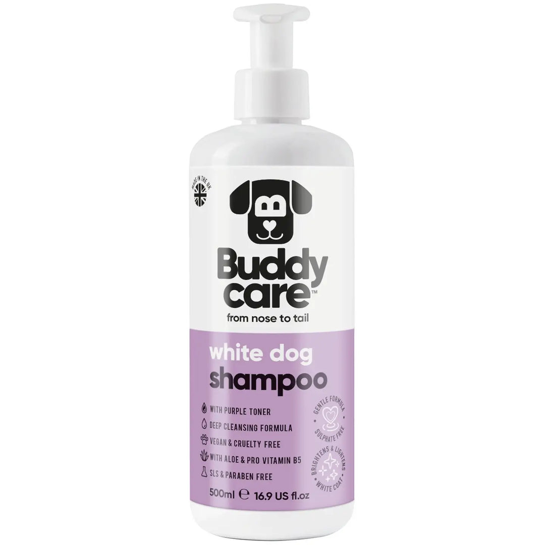 Buddycare Dog Shampoo - White Dog - 500ml / 16.9 Fl oz
