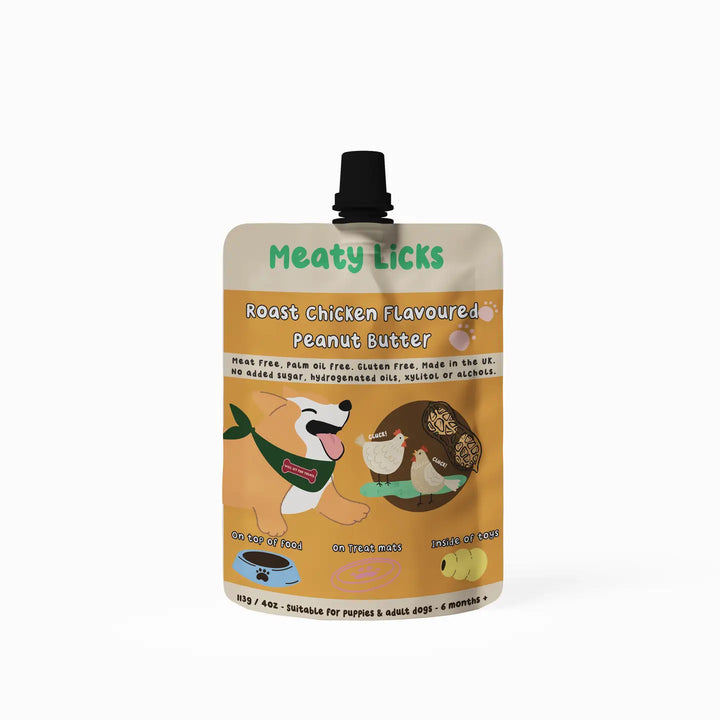 Roast Chicken Flavoured Peanut Butter Pouch For Dogs