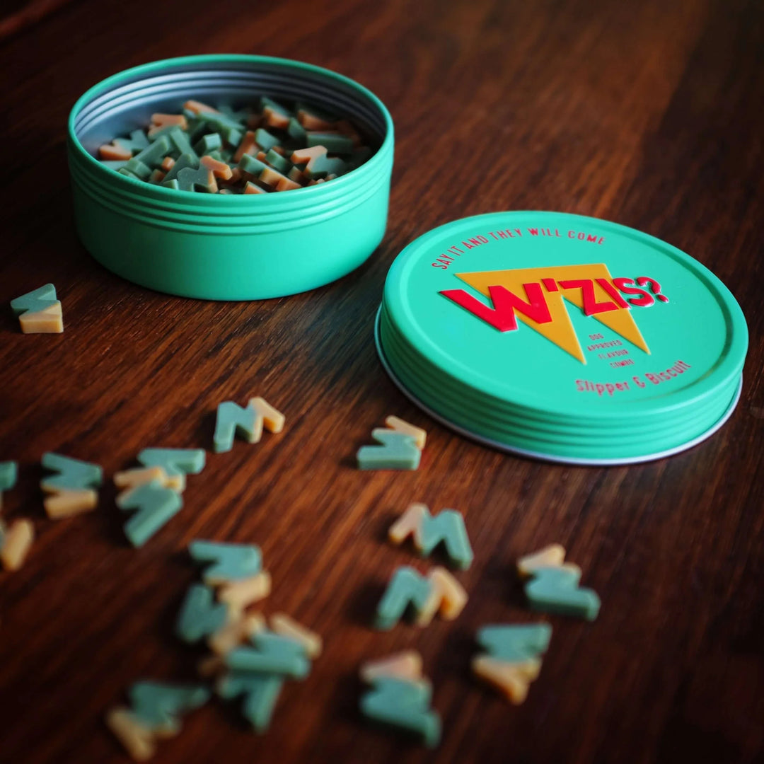 Slipper & Biscuit Tin of Dog Treats