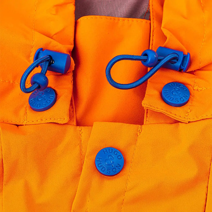Reflective Hooded Dog Overalls - Neon Orange