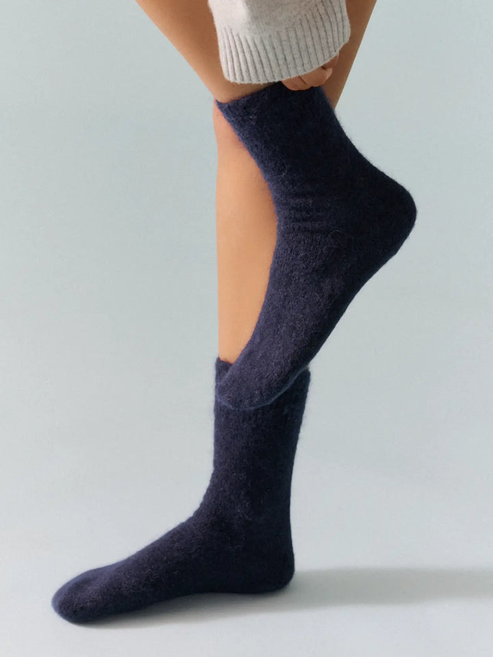 Inky Blue Ultra Soft Alpaca Socks