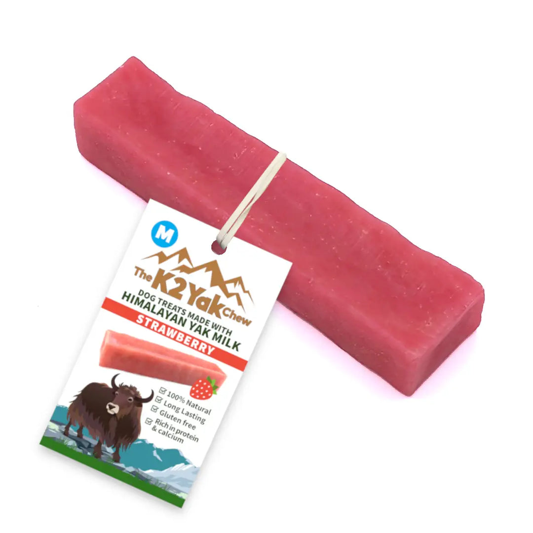 K2 Yak Chews 100% Natural Dog Treats Strawberry Medium