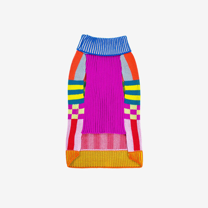 Rainbow Pattern Patch Dog Sweater