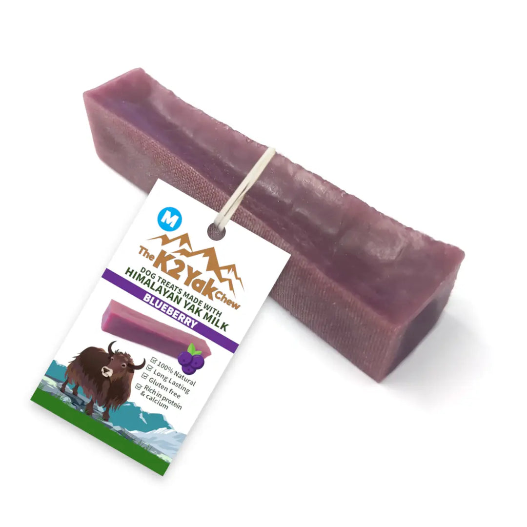 K2 Yak Chews 100% Natural Dog Treats Blueberry Medium