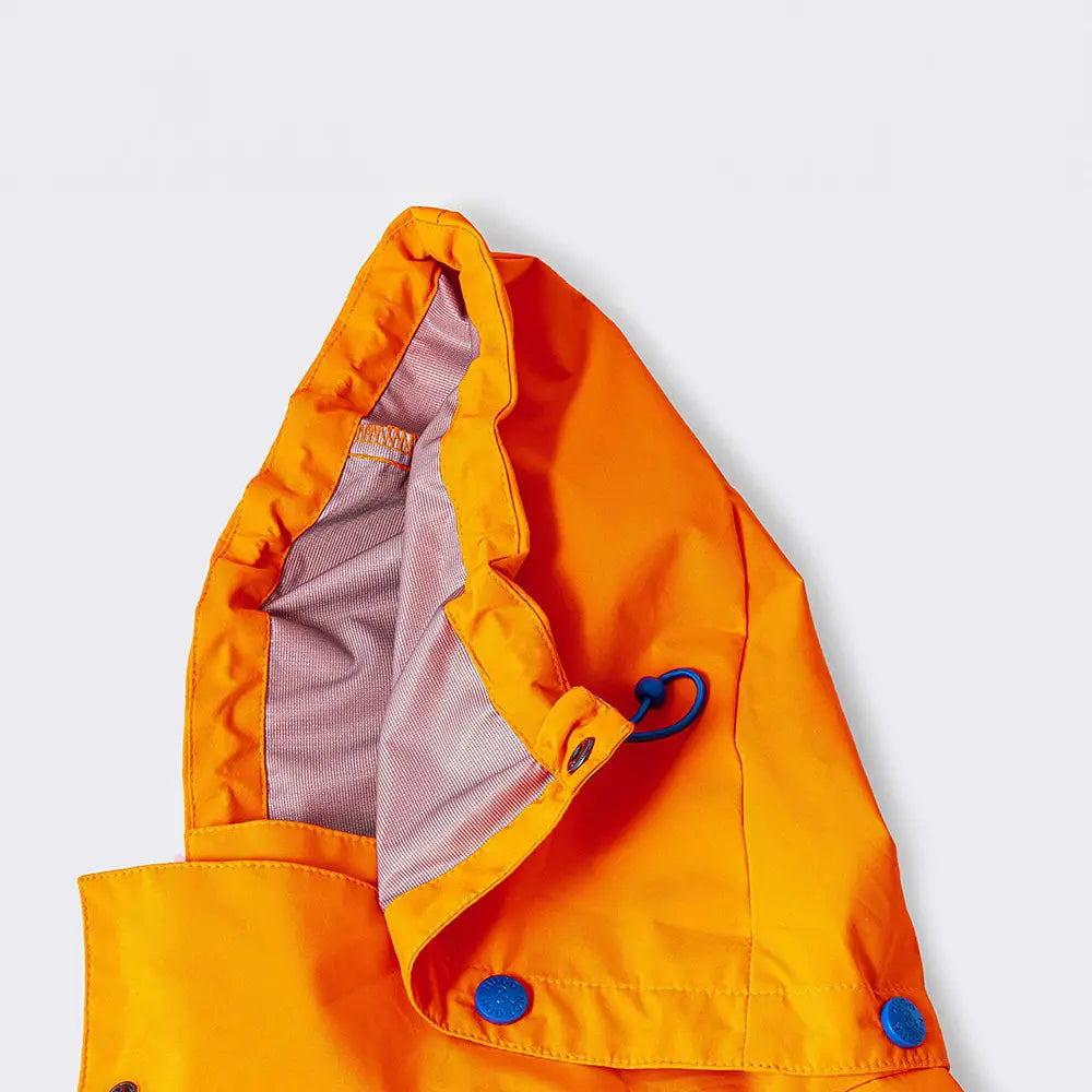 Reflective Hooded Dog Overalls - Neon Orange