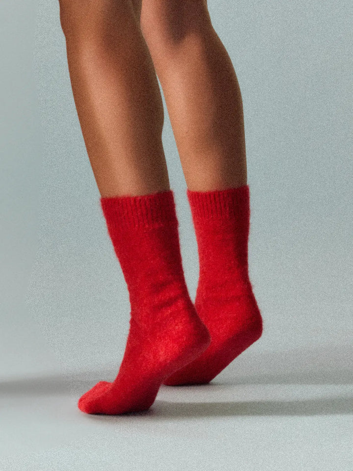 Postbox Red Ultra Soft Alpaca Socks