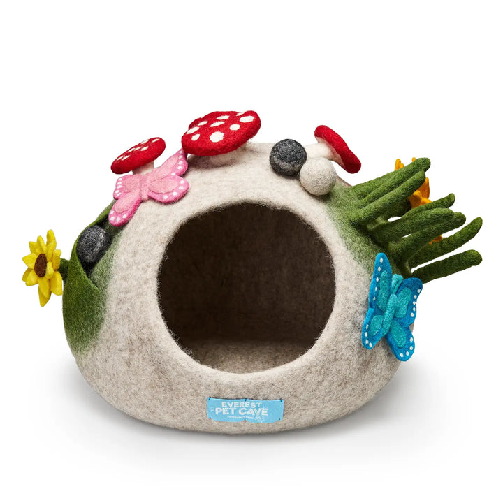 Cat Cave Home Garden, 100% Wool, Wet Felted, Handmade