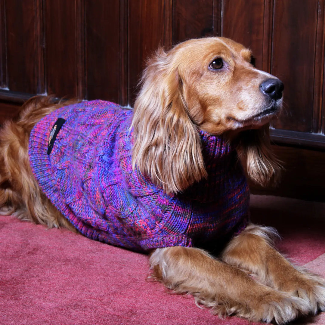 Dog Sweater Jumper, 100% Mongolian Wool,Handmade, Purple Hue