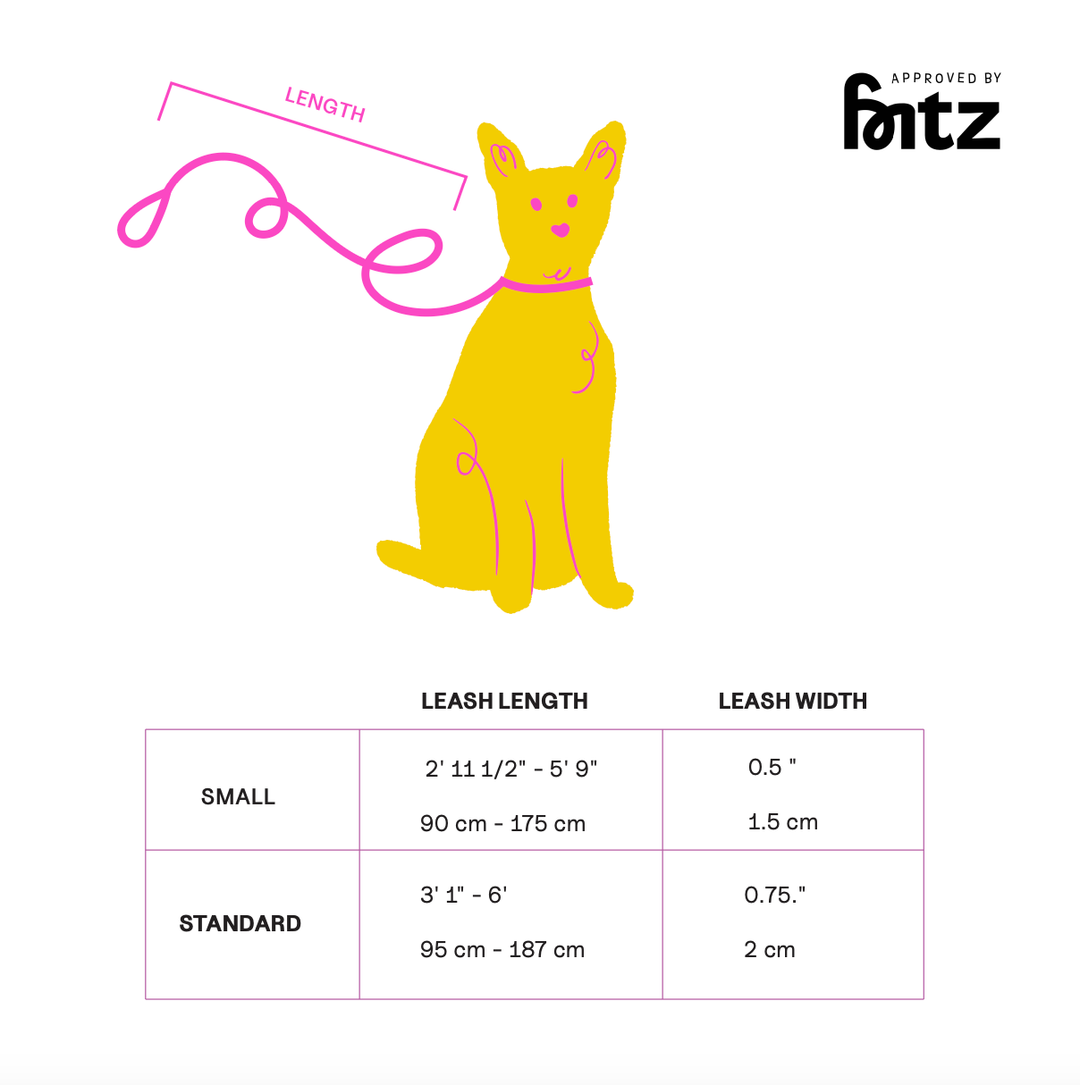Approved by Fritz - The Fritz Leash: Standard / burgundy sun