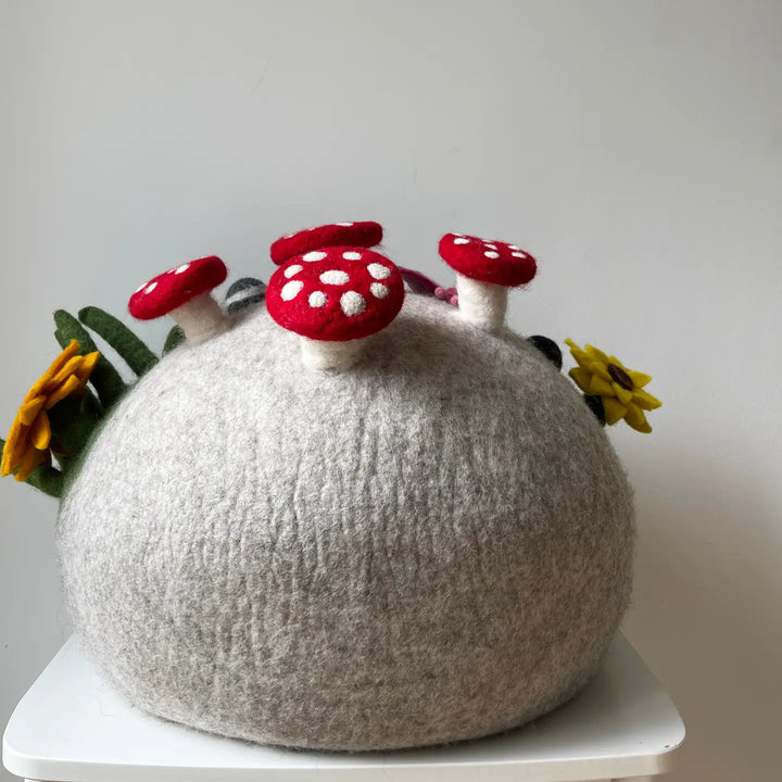 Cat Cave Home Garden, 100% Wool, Wet Felted, Handmade