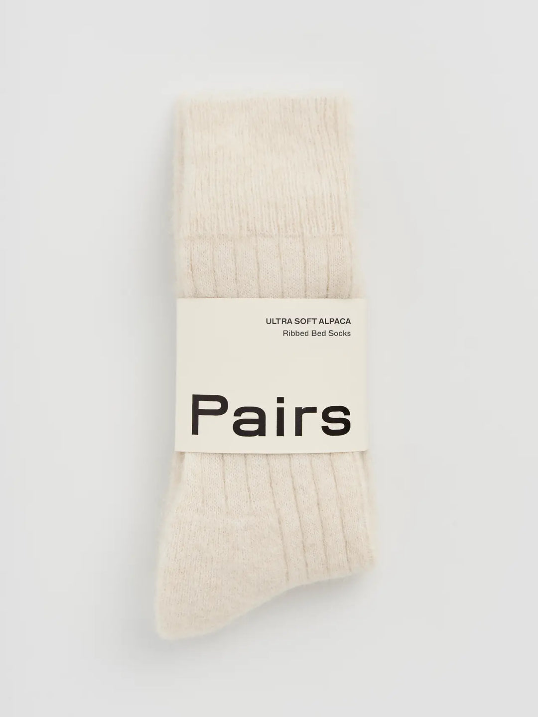 Clotted Cream Ultra Soft Alpaca Ribbed Bed Socks