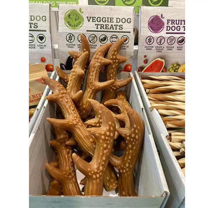 Large Vegan Dog Treats - Maks Patch Peanut Butter Antlers