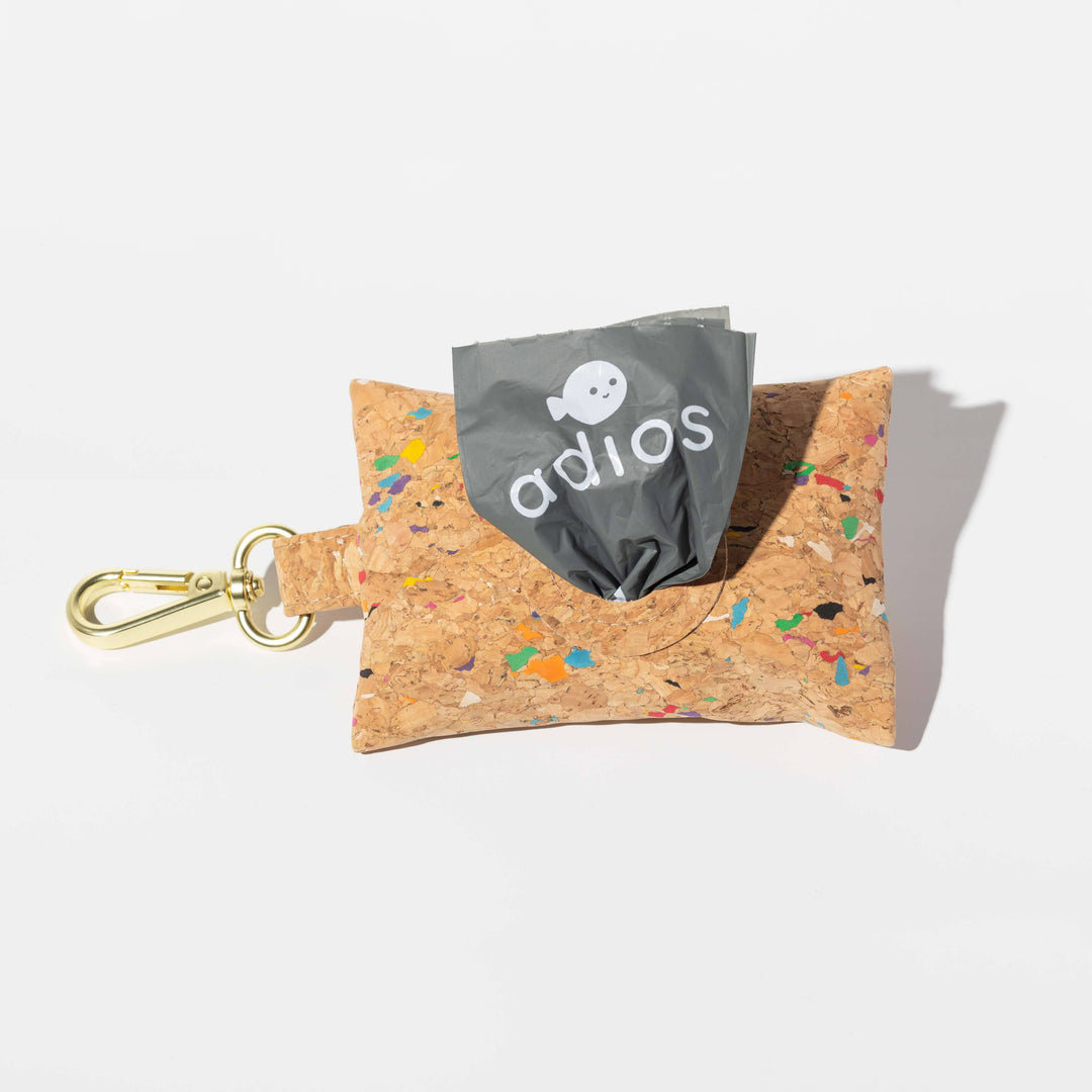 Adios Plastic - Handmade Natural Cork Poo Bag Holders: Rainbow Flecks
