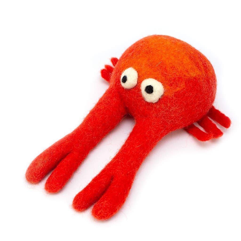 Hiro + Wolf - Clifford Crab Felted Dog Toy