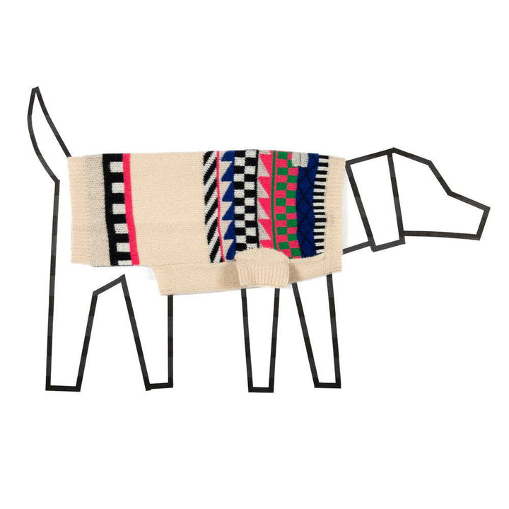 Ware of the Dog - Fairisle Pattern Sweater: Ivory/Multi